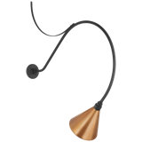 Thomas O'Brien, "Academy 36" Anchored Larrabee Barn Light in Matte Black with 9" Soft Copper Conical Savannah Shade