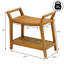 Banc de douche moderne en bois d'acacia naturel de 25,5 po avec tablette de rangement à 2 niveaux Orla-2058035464