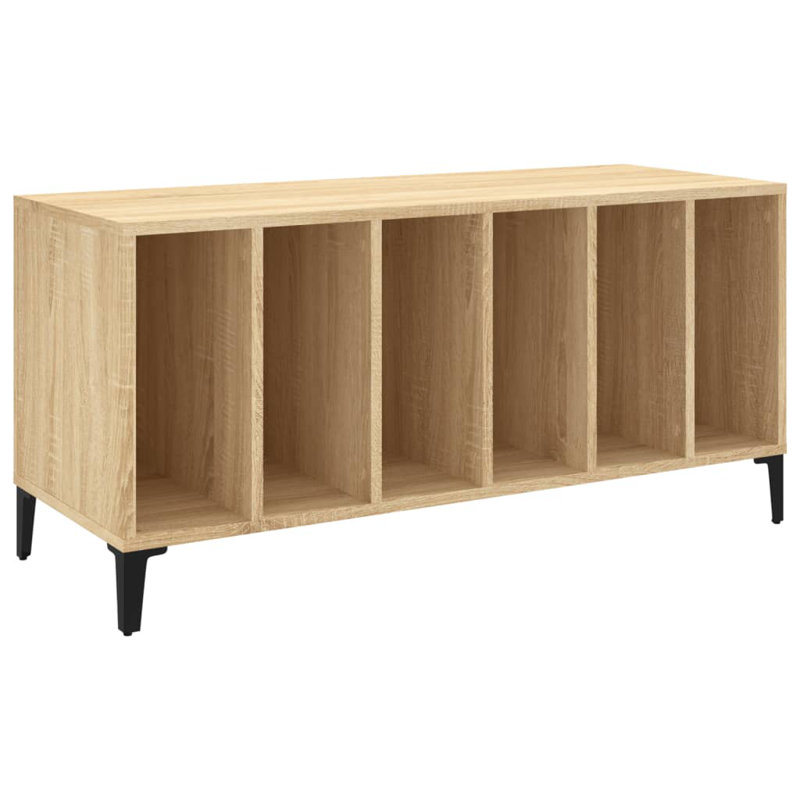 Armoire à disques vidaXL Bois d'ingénierie, métal, Chêne sonoma