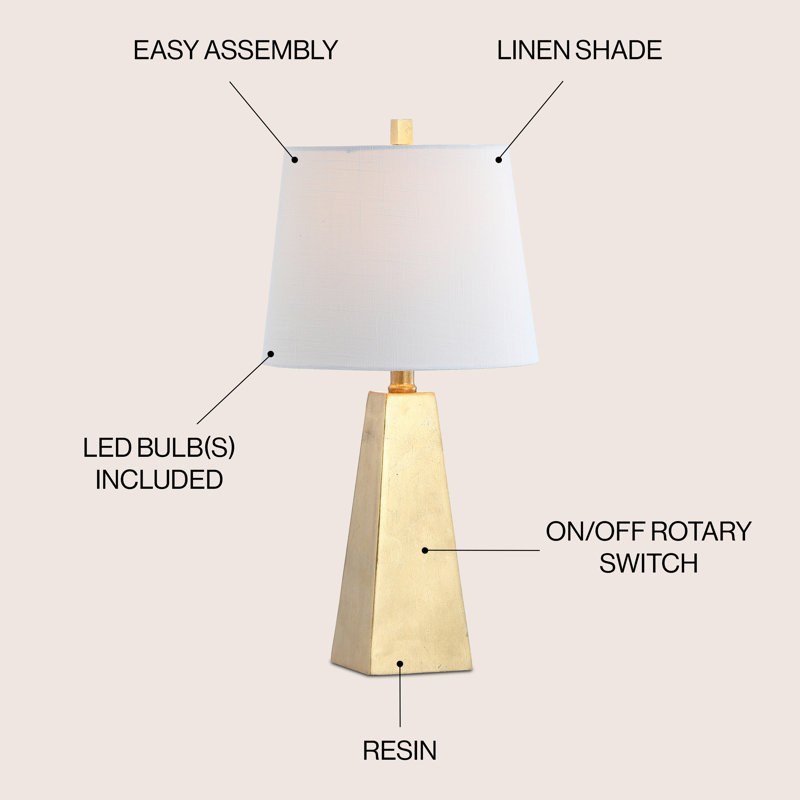 Florentia Resin Table Lamp, Gold Leaf