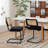Tristen Rattan and Fabric Upholstered Dining Chairs-124083195-124083197