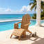 Chaise Adirondack en teck de qualité supérieure avec repose-pieds en teck, fauteuil d'extérieur en bois massif pour patio et bord de piscine, foyer en bois de teck résistant aux intempéries, facile à assembler, capacité de 440 lb
