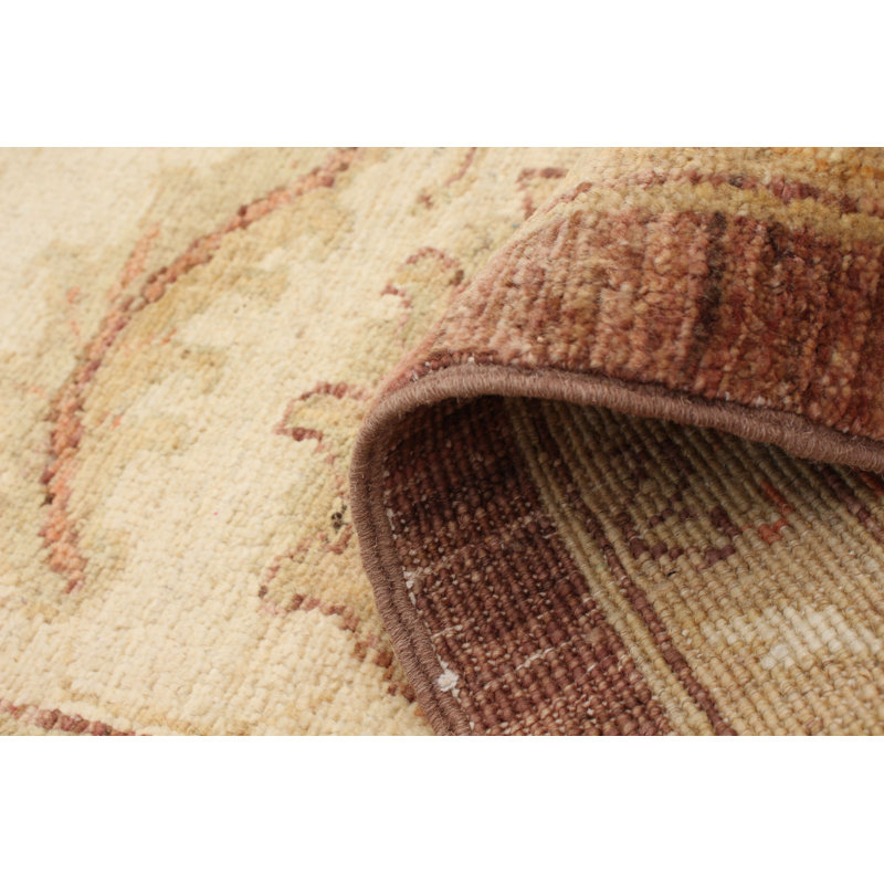 Tapis décoratif en laine noué à la main de conception unique 10 pi 4 po x 13 pi 4 po Dianaliz Ivoire