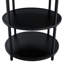 Ensemble de table de salle à manger et de chaises de 47,3 po de diamètre - double rangement, 4 chaises modernes en tissu noir de 47,3 po de diamètre et pieds en métal-2056556670