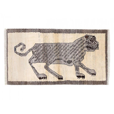 Tapis en laine d'agneau unique 2 pi 9 po x 5 pi 3 po Belua