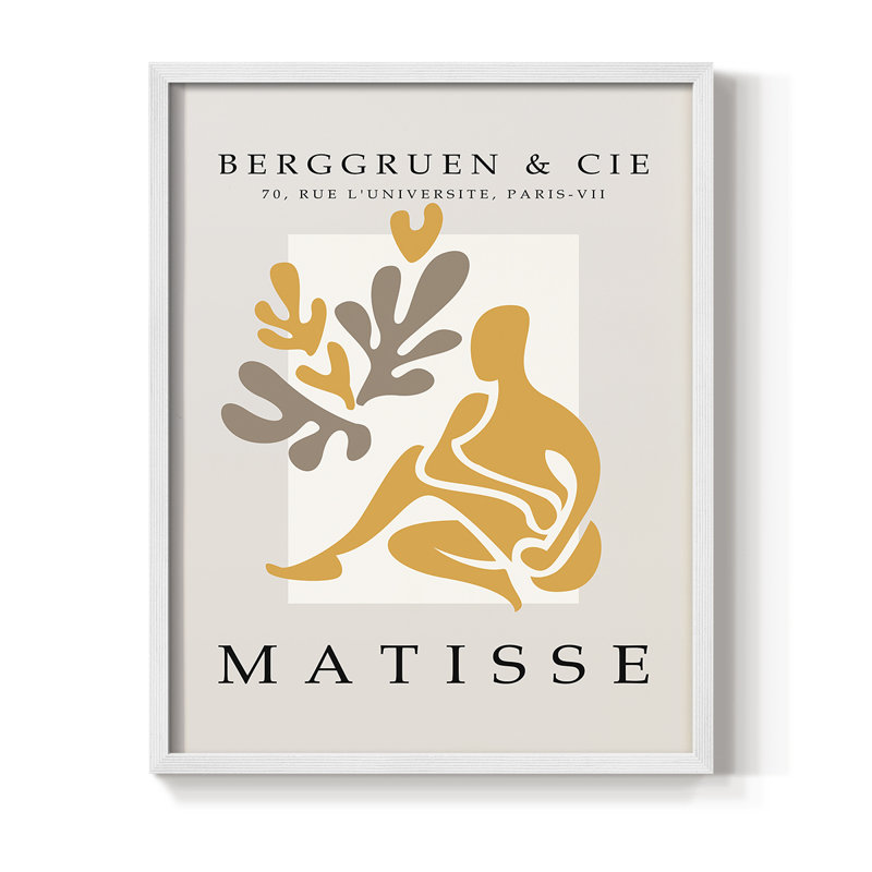 Matisse CDLxx III, reproduction encadrée - bois massif, Blanc, H 28 po x l 22 po