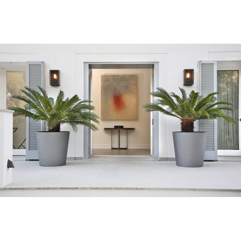 Vrej Fibreglass Planter, Medium, Aluminium