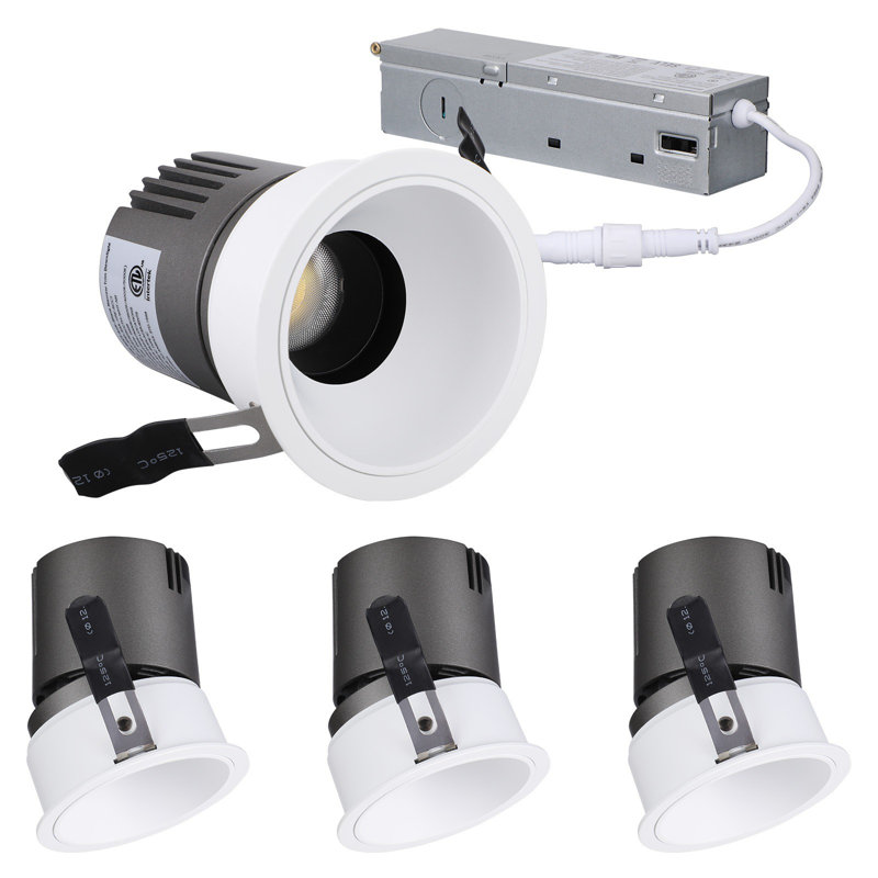 Lumières encastrées rotatives à DEL de 3 pouces 5CCT avec J-Box, à intensité variable, sélectionnable 2700K-5000K