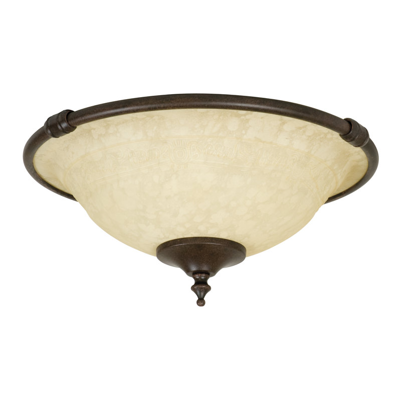 Ventilateur de plafond universel 2 lumières, Bronze vieilli