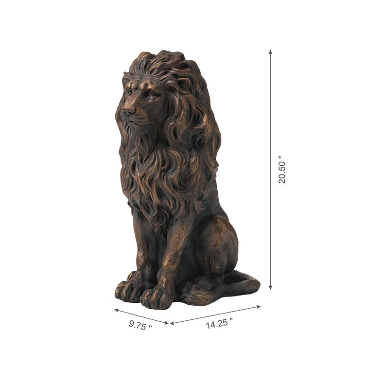 Regal Lion 11 High Sculpture in A Bronze Finish : : Home