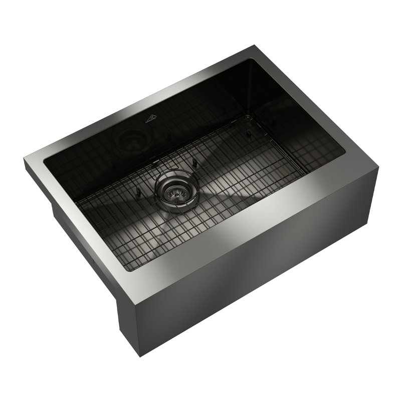 CASAINC 30"L Single Bowl Stainless Steel Farmhouse Kitchen Sink, Stainless Steel
