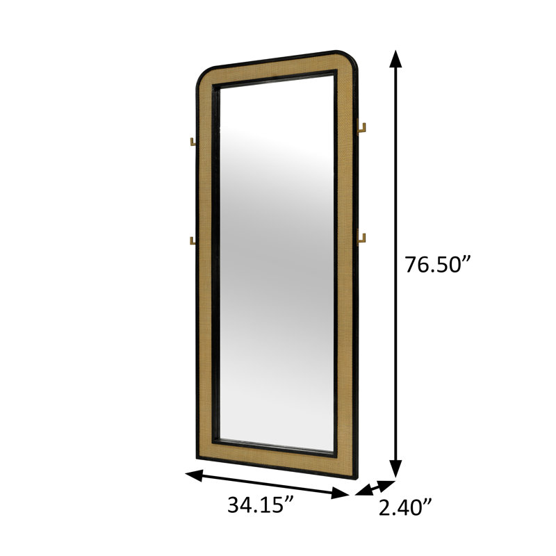Miroir de plancher 34,15 po, Noir