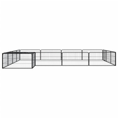 VidaXL, parc pour chien, chenil, cage pour chien, barrière en acier, acier, noir