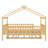 Full-Size Wooden House Bed with Twin Trundle, Solid Wood, Natural, Kids Playhouse Loft Bed-938603419-938603422