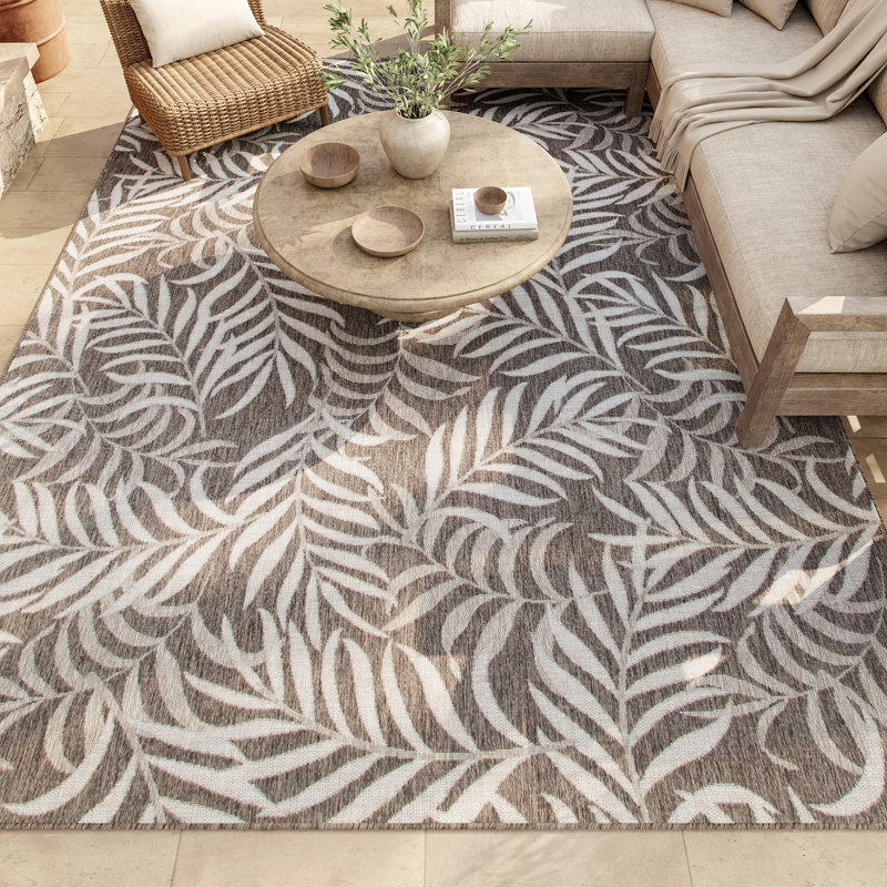 Almer Floral Indoor / Outdoor Rug, Rectangle 8' x 10'