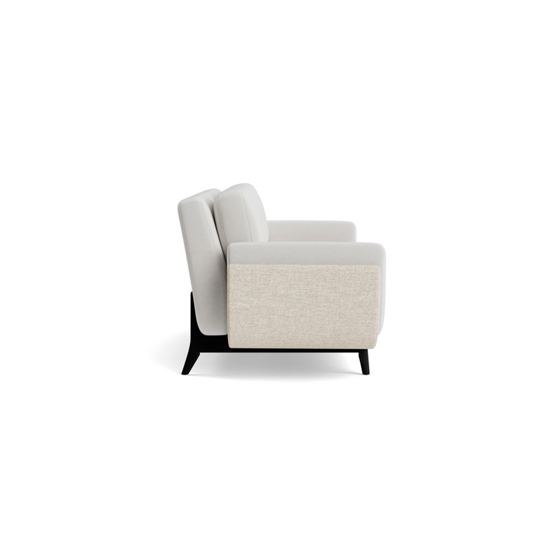 Regatta 90 Sofa, Performance Velvet-Silver/Textured Weave-Toffee, Black