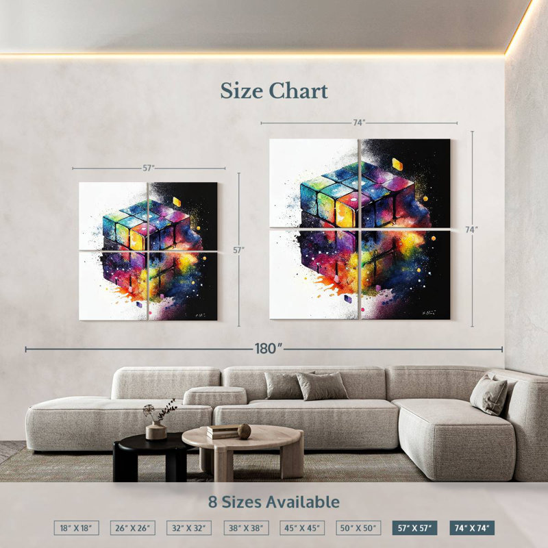 Senne Rubik, 57" H x 57" W