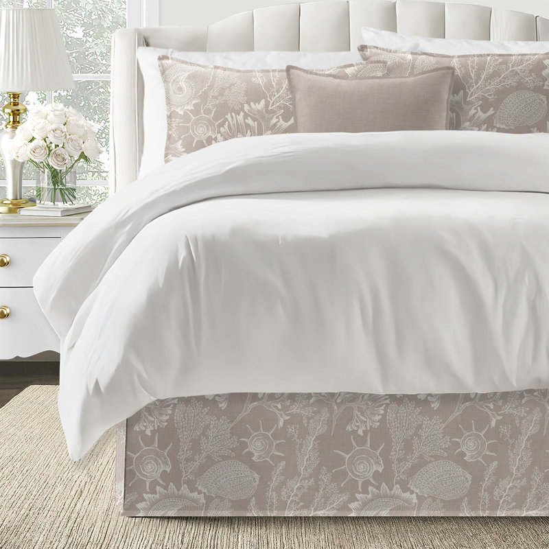 Shellabrate Natural Cotton Bedskirt, California King, 15"