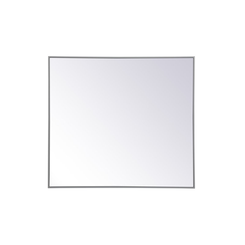 Sabine Metal Rectangle Wall Mirror, 40" x 36", Gray