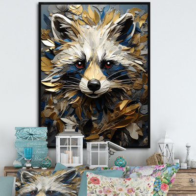 «Mischief Raccoon Portrait II», reproduction sur toile