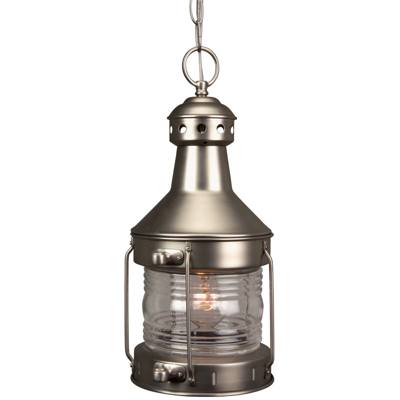 Lanterne suspendue d'extérieur 1 lumière Coso, Nickel brossé