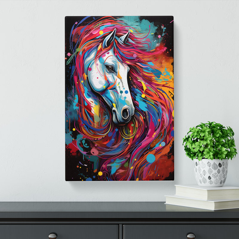 Pony Abstract No.2 - Wrapped Canvas Print, 60cm H x 40cm W x 3cm D