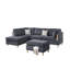 Ensemble de canapé modulaire réversible 3 pièces avec canapé en chenille couleur gris anthracite-608476112