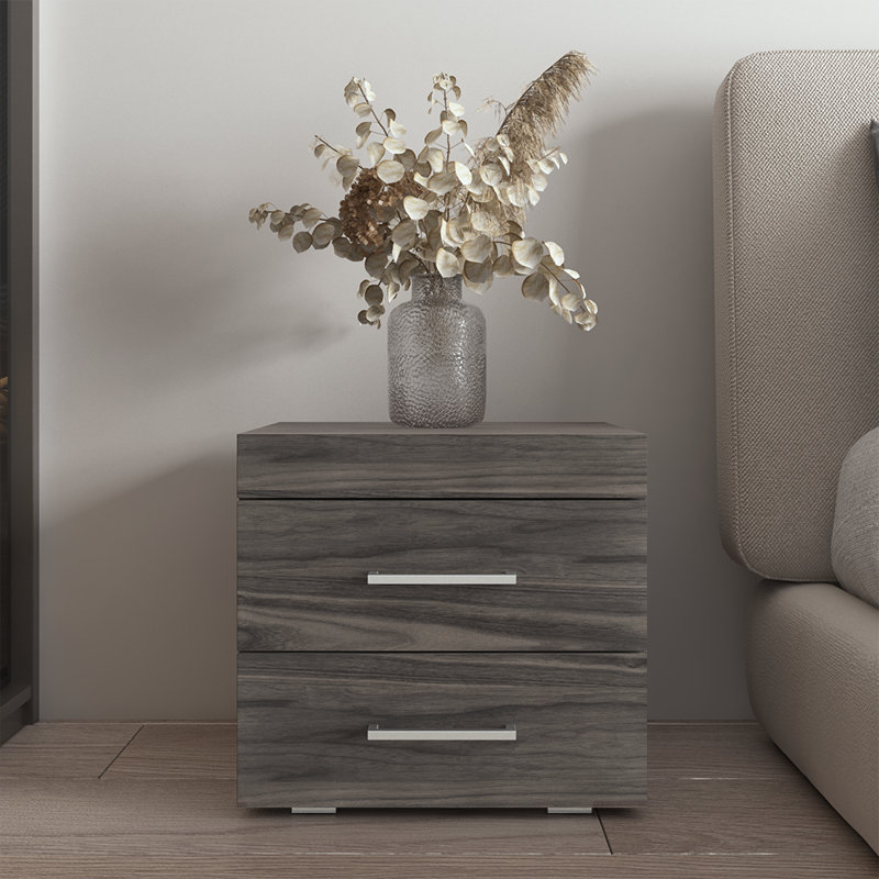 Perth Nightstand with Matte Finish, Brown