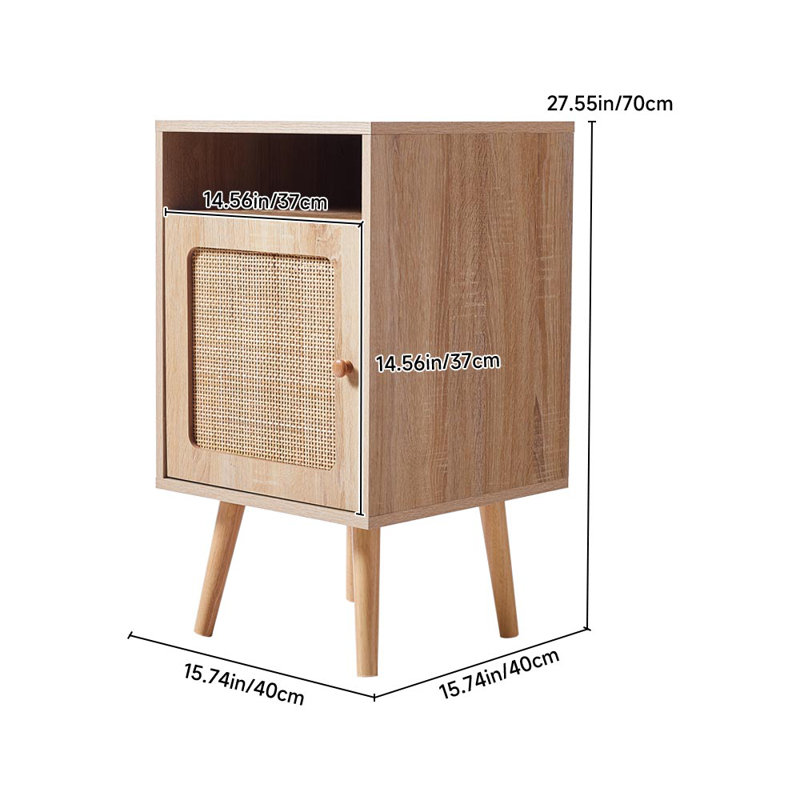 40cm W Melamine Faced Chipboard, PVC, Stainless Steel Bedside Table
