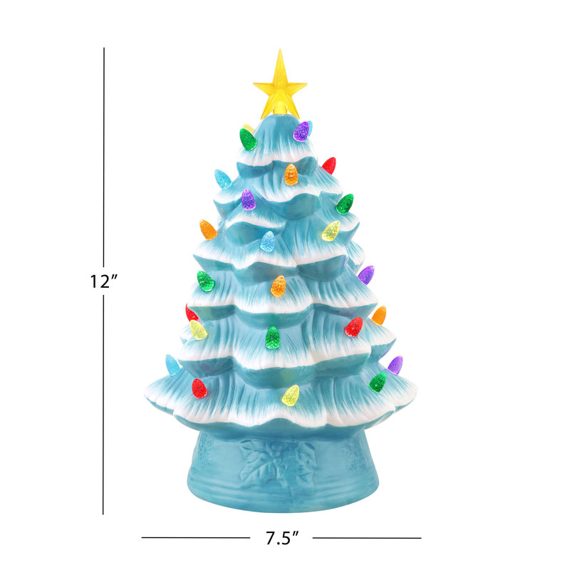 12" Nostalgic Ceramic Tree, Blue