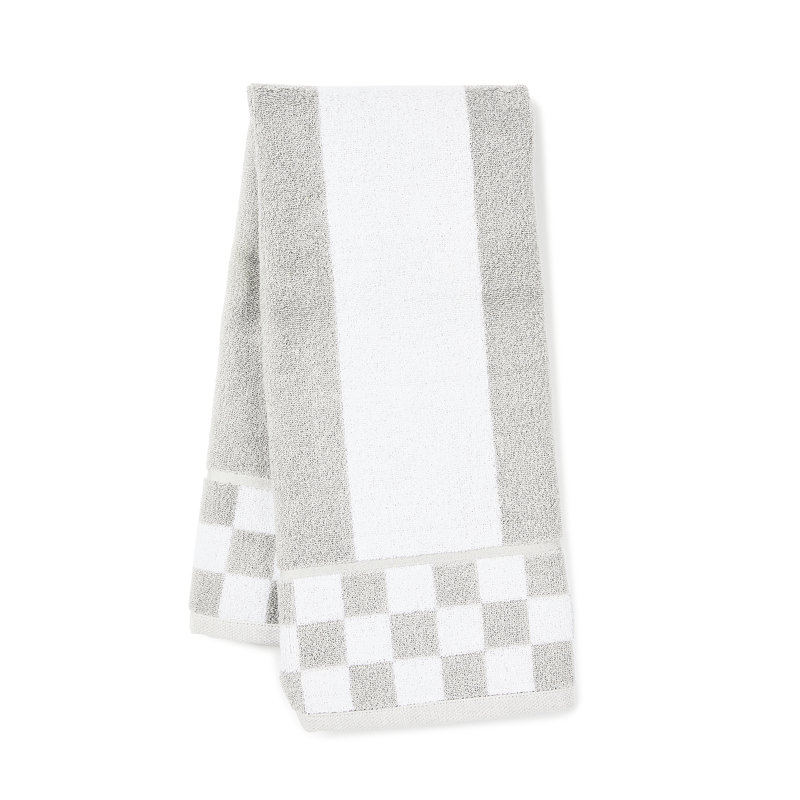 Sterling Stripe Hand Towel, Silver/Gray/White