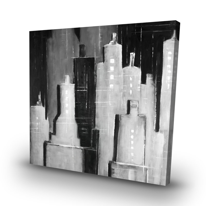 Abstract cityscape - 32"x32" art on canvas
