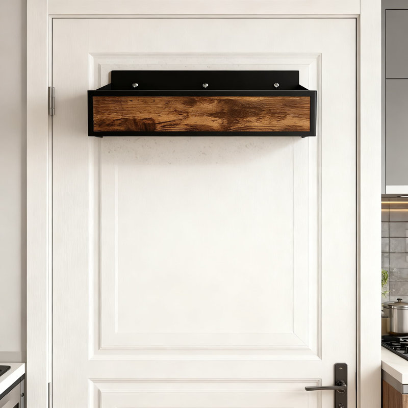 Étagère à épices à fixation murale, paquet de 6, étagère à épices adhésive ou à vis pour armoire de cuisine, comptoir et véhicule récréatif, fabrication en bois d'ingénierie