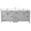  Meuble-lavabo double 84 po, conception moderne esthétique avec plateau en quartz, tablettes réglables et charnières à fermeture en douceur, gris-734046664