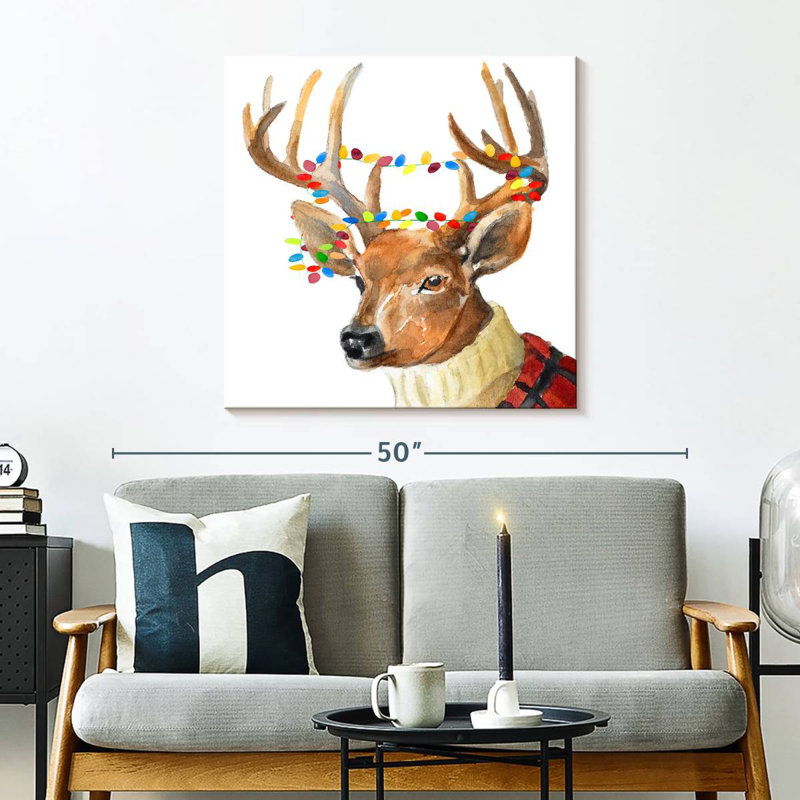 Brampt Christmas Lights Reindeer Sweater, 30" H x 30" W