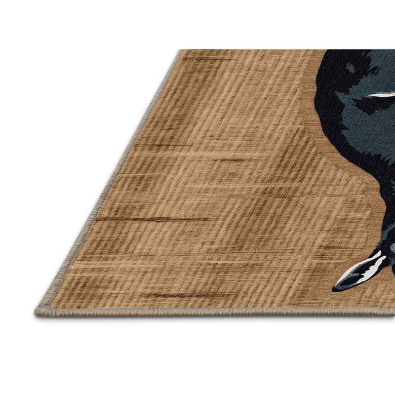  Tapis lavable gris kangourou, Rond 3 pi