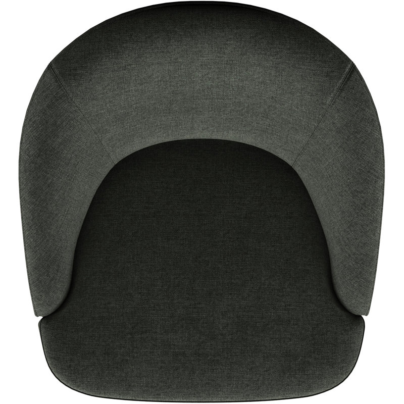 Fauteuil pivotant contemporain à 360 degrés Hunter avec silhouette sans accoudoirs et coussin pour le confort, Vert
