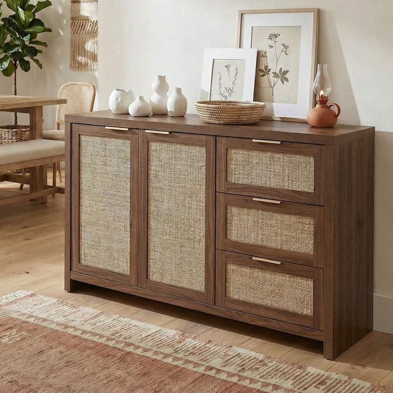 Dearbhaile 130 Cm Wide Credenza, Special Walnut