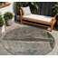 Tapis rond noir et beige 8 po