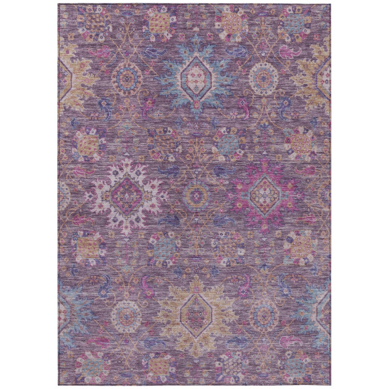 Machine Washable Indoor/Outdoor Jacinto ACN2151 Medallions Rug, Rectangle 8' x 10'