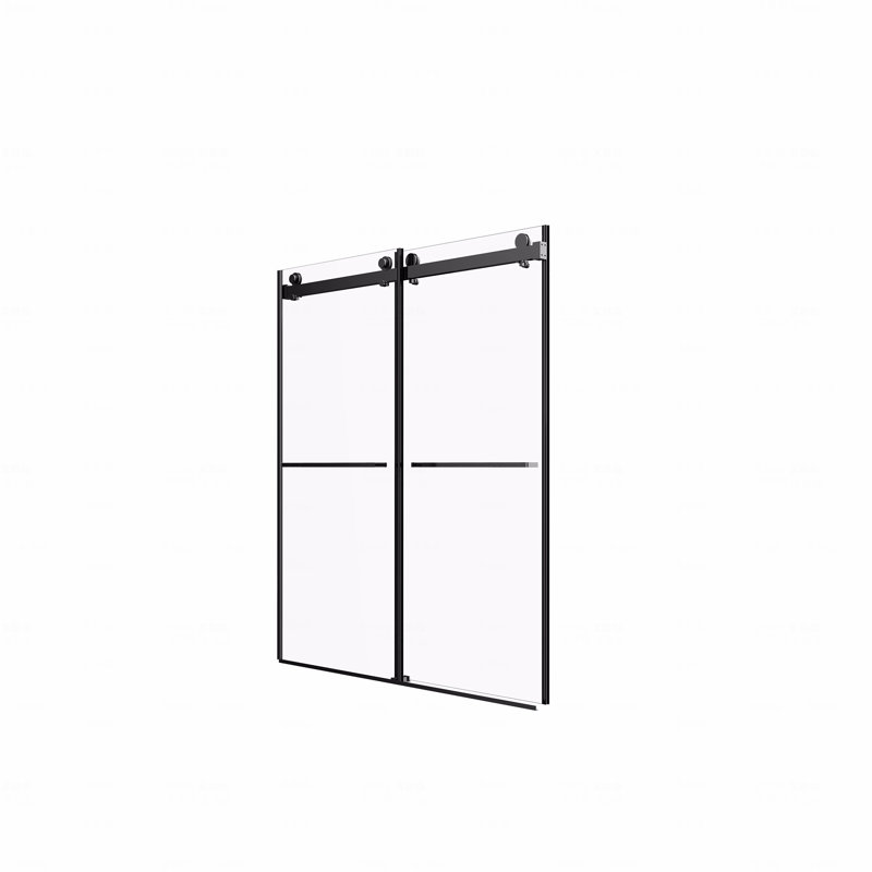 56"-60"W X 76"H Frameless Design Shower Door  - Double Sliding Opening Shower Door  - 3/8'' (10Mm) Clear Tempered Glass Shower Enclosure Door With Square Rail,Double Side Easy Clean Coat