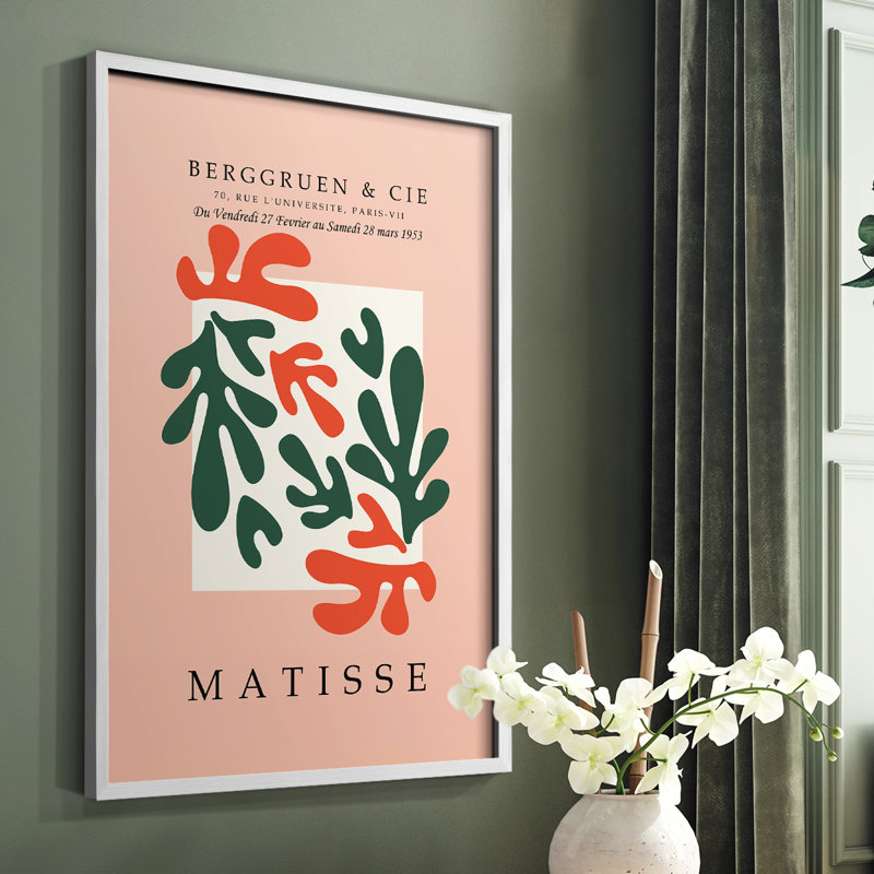 Matisse CDLXIX, reproduction encadrée - bois massif, H 14 po x l 11 po, Cadre simple blanc