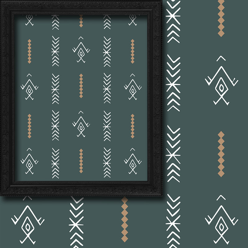 Cantonnière Boho Design (50X14) et rideaux 2 niveaux, Vert foncé, L 24 po x L 30 po