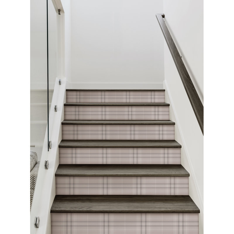 Élévateur d'escalier confortable en vinyle à carreaux pelez et collez, 7" H x 48" W, Lilas