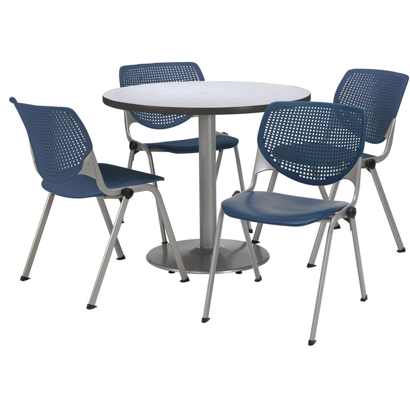 Table ronde pour salle de pause, L 42 po x P 42 po, Gris nebula, Marine