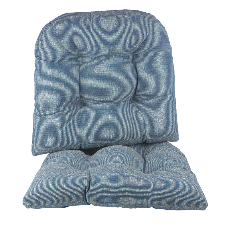 Outdoor 3'' Dining Chair Seat Cushion, Wedge Blue