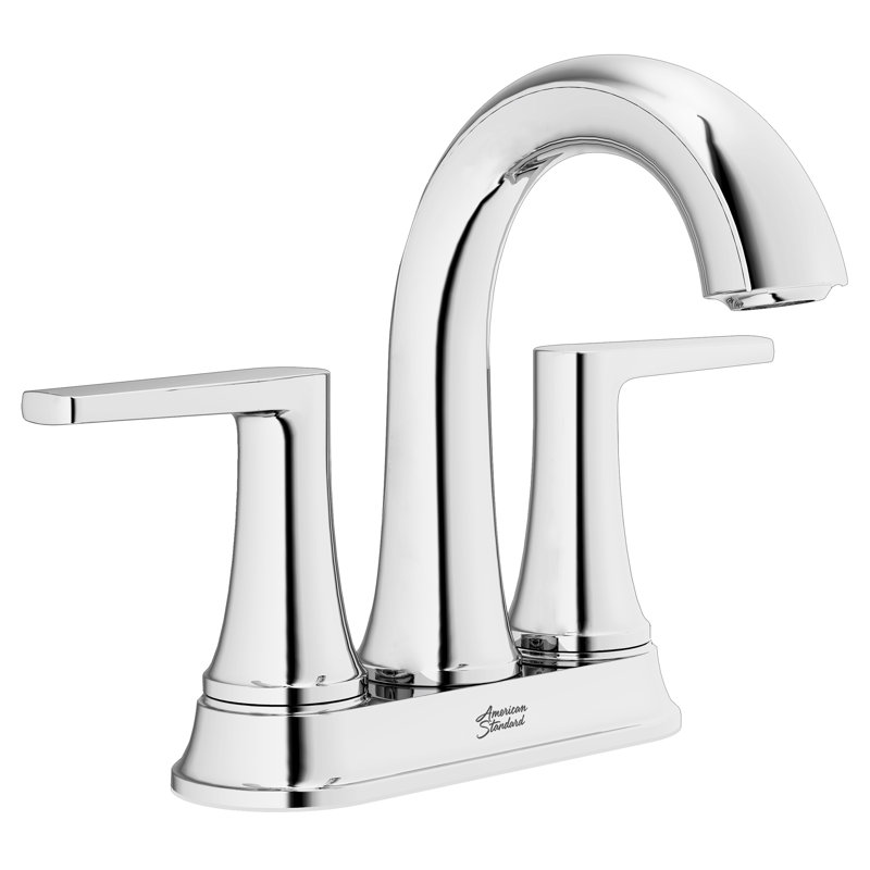 Robinet pour salle de bain à 2 poignées avec ensemble de bonde centrales, Chrome