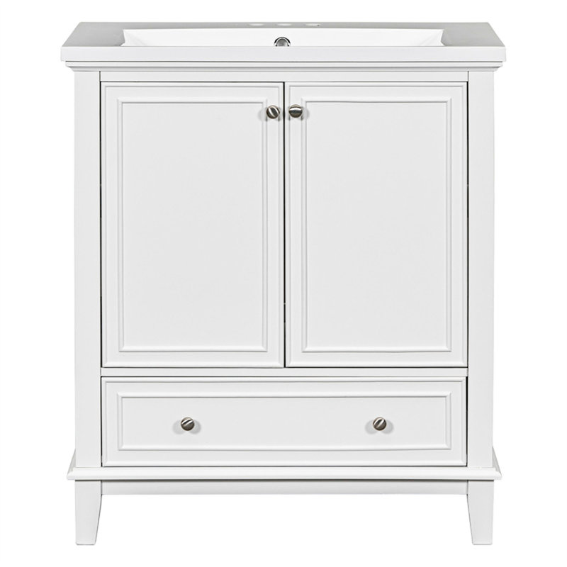 Meuble-lavabo multifonctionnel avec lavabo, Blanc