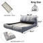 Très grand lit confortable avec revêtement en tissu massif et support en bois massif, lattes épaisses à plateforme grise-932379896-932379877