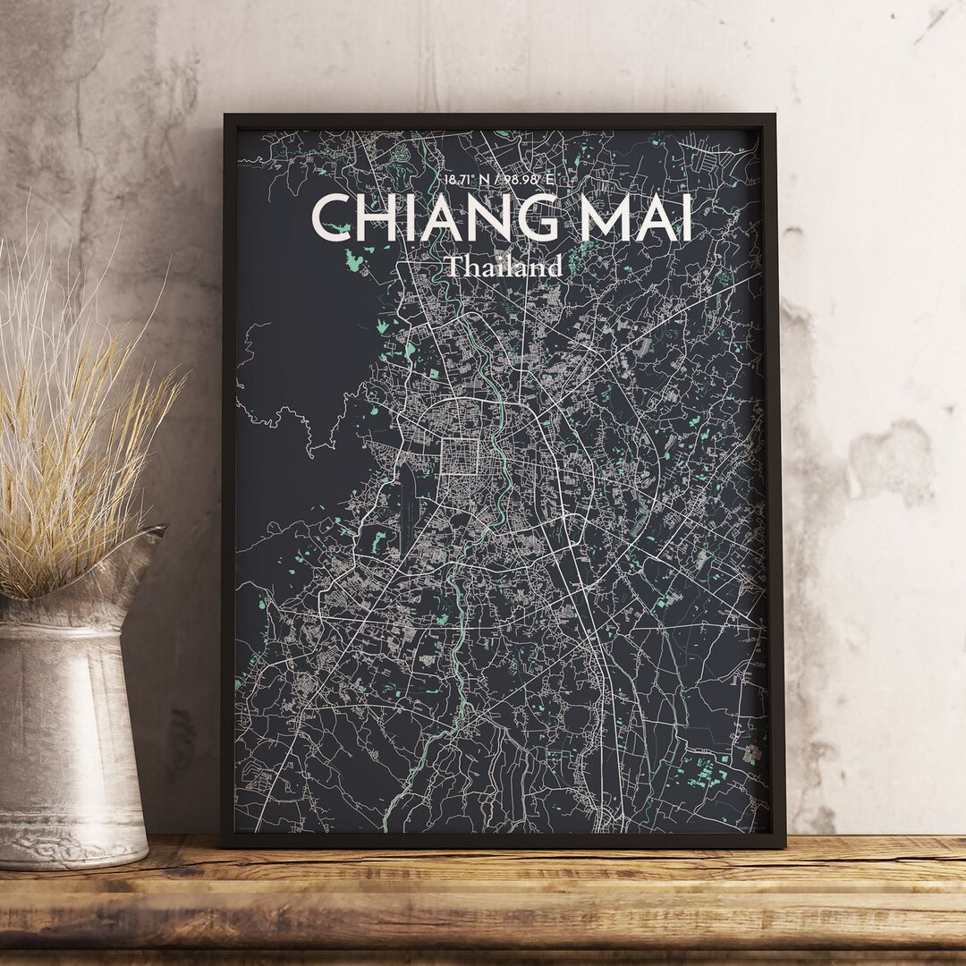 Grafikdruck Chiang Mai City Map